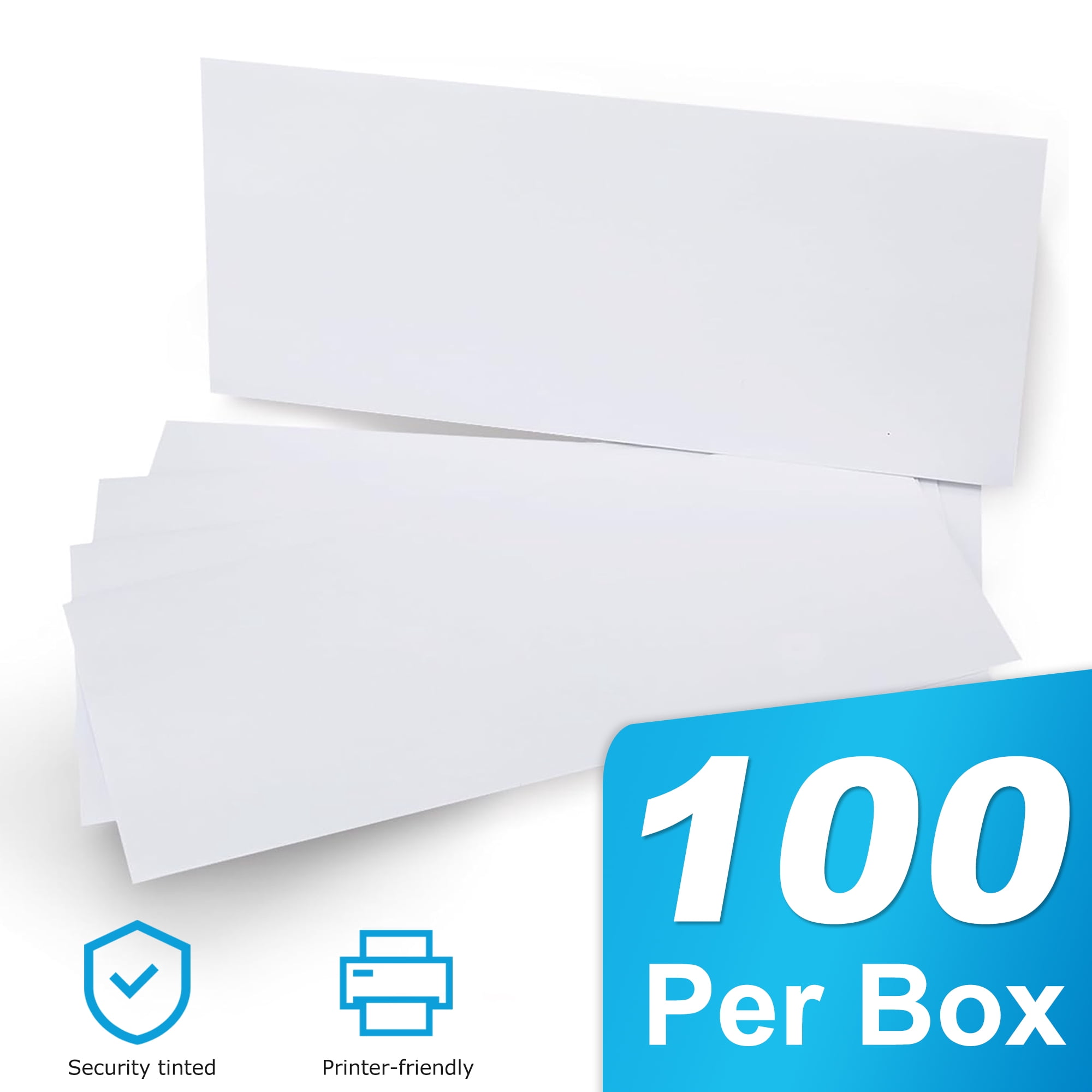 Envelopes #10 Mailing Envelopes, Privacy Tint Gummed Envelopes, Business Envelopes, Envelopes Letter with Self-Seal Adhesive Strip, White, 4.13 in x 9.5 in, 100 Count