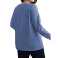 thumbnail image 3 of LANREMON Womens Plus Size Tops Long Sleeve Shirts V Neck Textured Keyhole Gathered Knit Tunic Loose Fall Blouses, 3 of 6