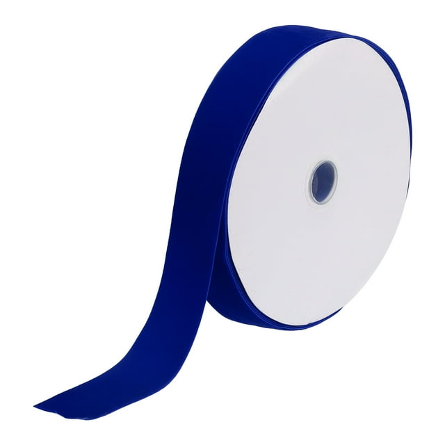 Unique Bargains Velvet Ribbon 1 1/2 Inch x 25 Yard Single Face Spool Silky DIY Crafts Gift Wrapping Bow Decoration Dark Blue