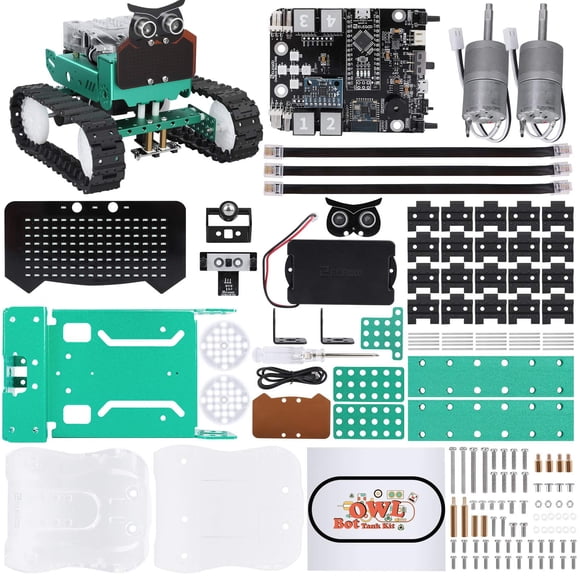 ELEGOO Owl Smart Robotic Car Kit V2.0 for Arduino Robotics for Kids Ages 8-12 12-16 STEM Science Kits Coding Robots Toys for 8+ Year Old Boys Girls Teens