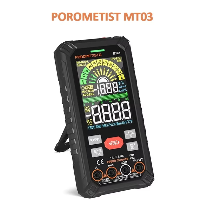 Smart Digital Multimeter, 10000 Counts, 1000V 10A, Non-Contact Voltage Detection, Auto Range, Buzzer Alarm Measures AC / DC Current, Voltage Capacitance Tester, Ohm, Hz, Capacitance, True RMS