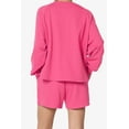 thumbnail image 2 of TheMogan Women's PLUS Cotton Terry Long Sleeve Oversized Top & Drawstring Shorts SET, 2 of 7