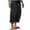 Black, variant on Multi Patch Pocket Linen Blend Drawstring Jogger Cargo Pants for men, Solid Outdoor Loose Casual Trousers