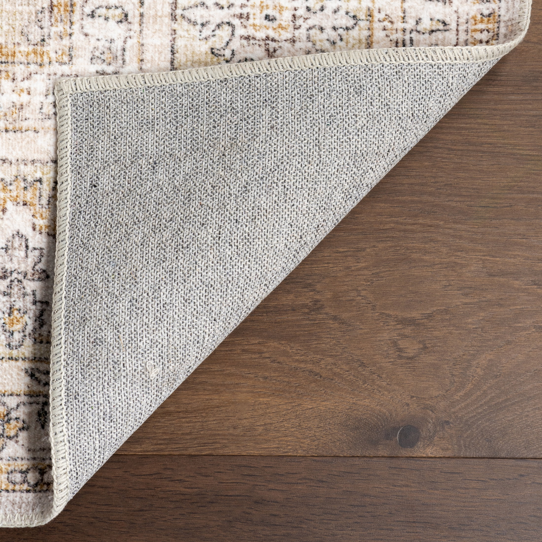 nuLOOM Sia SplashGuard Vintage Floral Machine Washable Area Rug, 9' x 12', Sia Beige