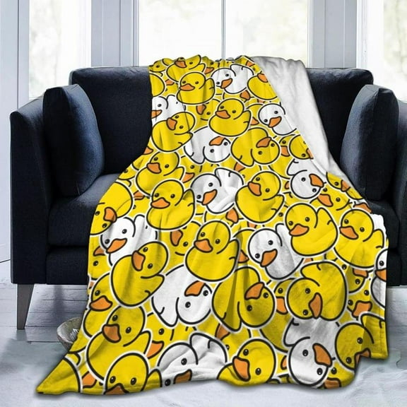 [Angel's Bazaar] [60x50inch] Cute Rubber Ducks Throw Blanket Ultra Soft Warm All Season Cartoon Duckies Decorative Fleece Blankets for Bed Chair
