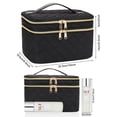 thumbnail image 6 of Relavel Travel Makeup Bag Organizer, Large Make Up Bag for Women, Double Layer Cosmetic Bag with Removable Dividers, Portable Makeup Case Storage, Black, 6 of 7