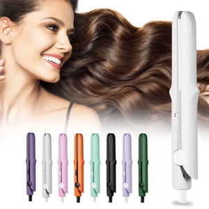 Awwp Blanc Curling Iron Deep Discounts 2 en 1 Mini Redresseur de cheveux plat de la baguette de curling 2024 neuf Mini Curling Flat Portable Travel Curling Wand Mini But Curling pour cheveux courts Tous types de cheveux
