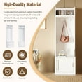 thumbnail image 4 of EUROCO 3-in-1 Slim Hall Tree with Storage, Multi-Functional Hall Tree, Coat Rack with 6 Hanging Hooks, Bench, Storage Cabinet and Elegant Foyer Cabinet for Hallway and Living room, White, 4 of 8