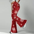 thumbnail image 5 of Women's Fashion Loose Drawstring Waist Christmas Plaid Printed Casual Sports Pants Casual Flared Pants, Comfortable and Stylish Bottoms for Home and Outdoor Wear, Deep Red, M, 5 of 8