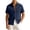 #0066-Navy, variant on Men's Summer Ice Cool Hollow Out Short Sleeve Button Down Casual Shirts Navy M Gift