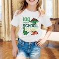 thumbnail image 2 of WEIYLL Girl's T Shirts Cartoon Dinosaur Letter Print 100 Days Of School School Happy Child Tee Tops for 8-9 Years, 2 of 4