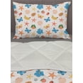 thumbnail image 3 of Summer Comforter & Sham Bedding Set, Cartoon Style Tropical Fruits Butterflies Exotic Flowers Seashells and Starfish, 3 pcs Duvet Set Microfiber Filling Quilt, 5 Sizes, Multicolor, by Ambesonne, 3 of 4