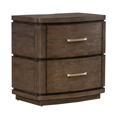 Liberty Furniture Drawer Nightstand with Charging Station - A/C, USB, USB-C - Satin Espresso Oak