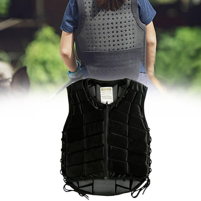 Chaleco para montar a caballo, chaleco protector, cierre de cremallera, suministros equinos, chaleco ecuestre profesional para niños, niñas y niños M