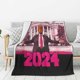 thumbnail image 4 of Manta para el hogar de papá Trump 2024 de 80 x 60 pulgadas, divertida manta rosa Trump 2024, manta Trump para presidente 45 47 222, 4 of 8