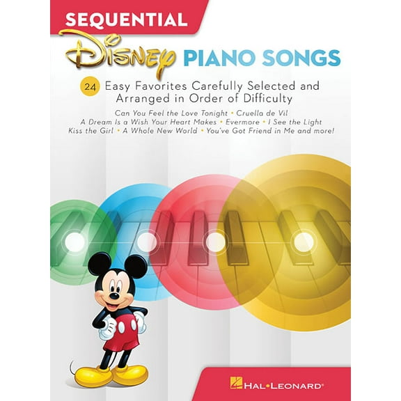 Sequential Disney Piano Songs: 24 Easy Favorites Carefully Selected and Arranged in Order of Difficulty, (Paperback)