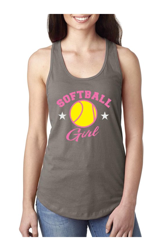 MmF - Women's Racerback Tank Top, up to Women Size 2XL - Softball Girl