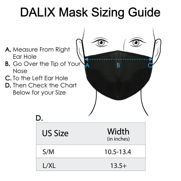 DALIX Cloth Face Mask Reuseable Washable in Assorted Colors Made