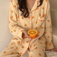 thumbnail image 3 of Conjunto de pijama Kawaii para mujer, ropa de dormir de 2 piezas, Top de manga larga, pantalones, bata de casa, moda coreana, 3 of 4