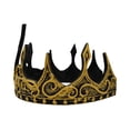 thumbnail image 3 of Adult Gold Foam Medieval King Crown Queen Adjustable Halloween Costume Accessory, 3 of 5