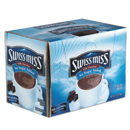 Swiss Miss Hot Cocoa Mix, No Sugar Added, 24 (Best Hot Chocolate Packets)