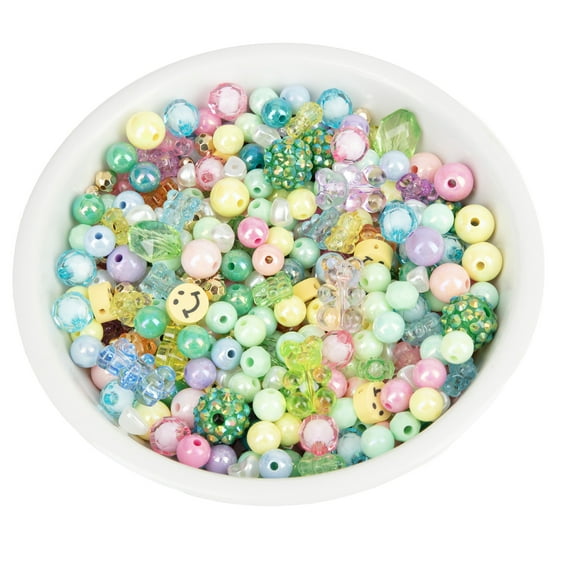 Cousin DIY Pastel Macaroon Acrylic Beads, Smiley Face/Gummy Bear, 135g, 500 Piece, Adult, 69995739