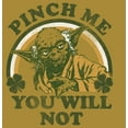 thumbnail image 2 of Junior's Star Wars Yoda St. Patrick's Day Pinch Me You Will Not  Festival Muscle Graphic Tee Gold Heather 2X Large, 2 of 4