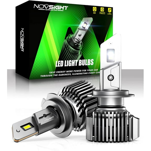 Novsight H7 N52 Series High Power 100W Cool White LED Automotive Bulb, 2 Pack