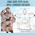 thumbnail image 4 of Oversized Wearable Blanket Hoodie,Dogs with Pioneer Flower Sherpa Blanket Hoodie with Super Pockets,Super Warm Fuzzy Pullover for Women & Men, 4 of 6