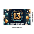 thumbnail image 2 of Gold Balloon Happy Birthday Banner Official Teen Theme Decorative Design Crown Element Party Celebration for Teen Birthday Indoor Celebration Photo Shoot, 2 of 7