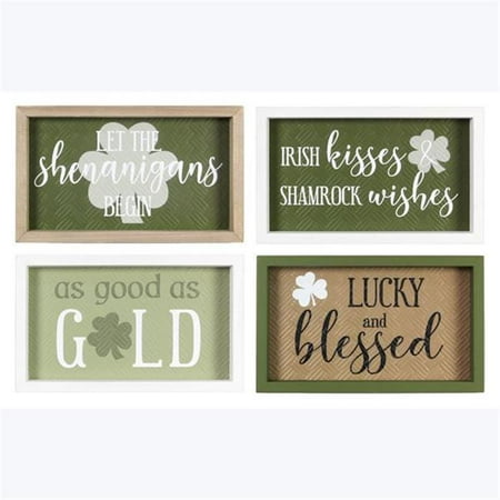 

Youngs 73027 Wood Framed St. Patricks Box Signs 4 Assorted Color
