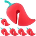 thumbnail image 1 of 6Pcs Plastic Pot Boil Stopper Lovely Pepper Shaped Pot Pan Boil Lifter Kitchen Pot Cover Lifter, 1 of 3