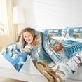 thumbnail image 4 of Feelyou Nutical Lighthouse Kids Full Size Comforter Sets, Watercolor Blue Bedding Comforter Set, Ocean Marine Theme Reversible Bedding Sets, Breathable Home Decor, 3-Piece, 4 of 8