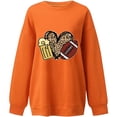 thumbnail image 3 of EQWLJWE Chandails d'Halloween Surdimensionnés pour Femmes Imprimé Léopard Football Chandail à Manches Longues Col Rond Décontracté Vêtements Tendance Automne 2023 Tenues de Jour de Match, 3 of 4