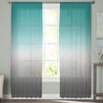 thumbnail image 3 of Gradient Turquoise, Semi Sheer Curtains 72 Inch Length 2 Panels Set, Minimalist Gray Grey Abstract Art Sheer Kitchen Curtain Privacy Voile Window Curtain for Living Room Bedroom Rod Pocket Drapes, 3 of 7