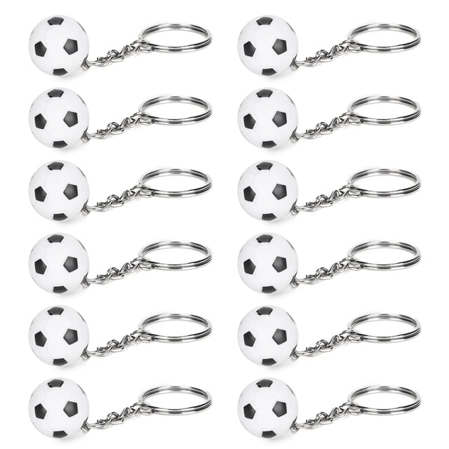 12 llaveros de balón de fútbol, mini colgante de simulación de fútbol para regalo de fiesta, premio escolar
