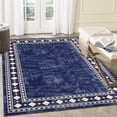 thumbnail image 2 of HOMERRY Indoor Washable 4' x 6' Area Rug Geometric Border Rug for Living Room Non-Slip Floor Carpet for Bedroom, Navy, 2 of 6