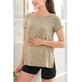 thumbnail image 5 of PARNIXS Women's Short Sleeve Split Side Pregnancy T-Shirts Maternity Clothes, Large, 5 of 8