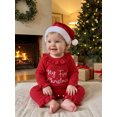 thumbnail image 4 of RUINIXCW Baby Girl Christmas Outfit Letter Embroidery Long Sleeve Jumpsuit and Hat, 4 of 8