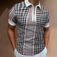 thumbnail image 2 of YDLCAFD Men's Spring and Summer Slim Zipper Collar Shirt Printing Top Lapel Multicolor Printing Short Sleeve Top Blouse, 2 of 2