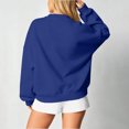 thumbnail image 7 of Women Sweatshirt Dqueduo Women's Long-Sleeve Solid Color Casual Loungewear Top – Drop Shoulders & Half-Zip Collar Blue XL, 7 of 7