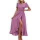 thumbnail image 1 of Vestido PRETTYGARDEN Mujer Verano Maxi Cruzado Morado XL, 1 of 8