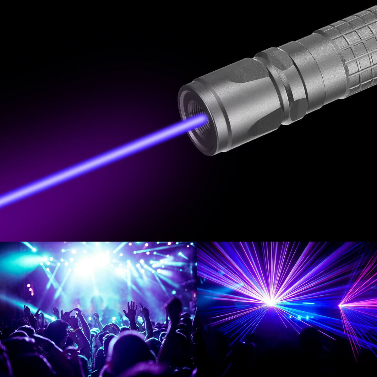 Pack of 2 Blue Purple Laser Pointer Pen 900 Miles Zoom Beam Lazer+18650+Charger 