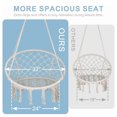 thumbnail image 3 of Hanging Chair Swing Chair, Bohemian Style Cotton Rope Mesh Hammock Chair with Tassels for Park, Garden, Balcony, Garden, Indoor, Outdoor, 3 of 5