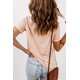 thumbnail image 1 of ABPHQTO Camiseta rosa con cuello redondo de color liso para mujer, 1 of 5