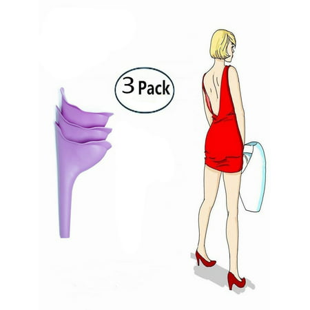 3 PCS Portable Female Urination Device Lightweight Silicone Camping Travel Toilet Reusable Urinal Women Funnel Urinary with Advanced Waterproof Canvas