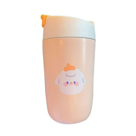 

Bangyoudaoo Cartoon Double-Drink Thermos Cup Women s Office Coffee Cup With Straws Cute High-quality Children s Portable Water Cup