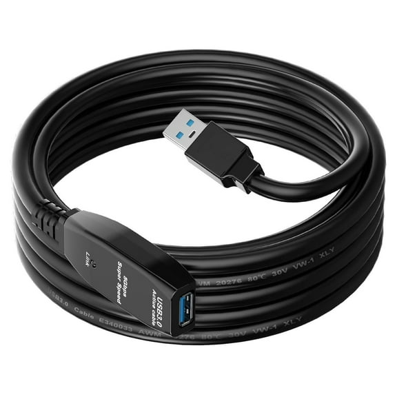 AUBEAMTO USB 3.0 Active Extension Cable 16FT, Long USB Type-A Male to Female Extender Cord, Built-in A Signal Booster Smart Chip, 5Gbps Transfer, for Printer, Xbox, Webcam, VR, Hard Drive, USB Hub