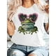 thumbnail image 1 of Camiseta con estampado de rana y corazón para San Valentín, cuello redondo, manga corta, informal, para mujer, ideal para regalar, ropa de mujer., 1 of 4
