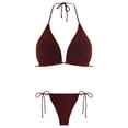 thumbnail image 2 of Aayomet Womens Swimsuits Swimming Costume Split Swimming Bikinis Set (Red, M), 2 of 3